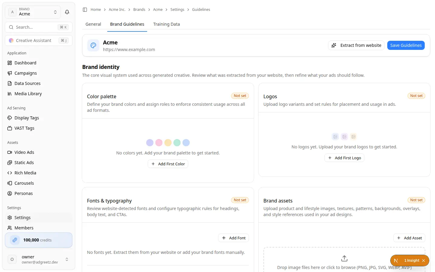 Brand identity sections Brand Guidelines identity overview